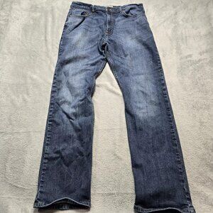 Wrangler Flex Jeans Mens 36x33 Blue Straight Leg Stretch Denim Tag 36x34